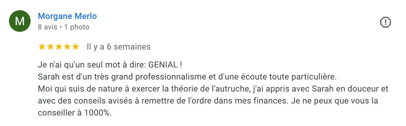 Avis Morgane Merlo — 5 étoiles Google