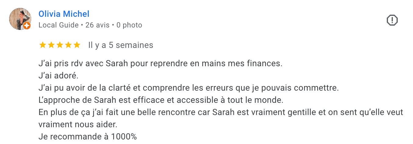 Avis Olivia Michel — 5 étoiles Google